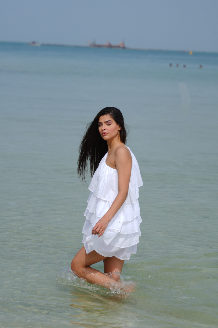Seafoam Frills One-Shoulder Dress