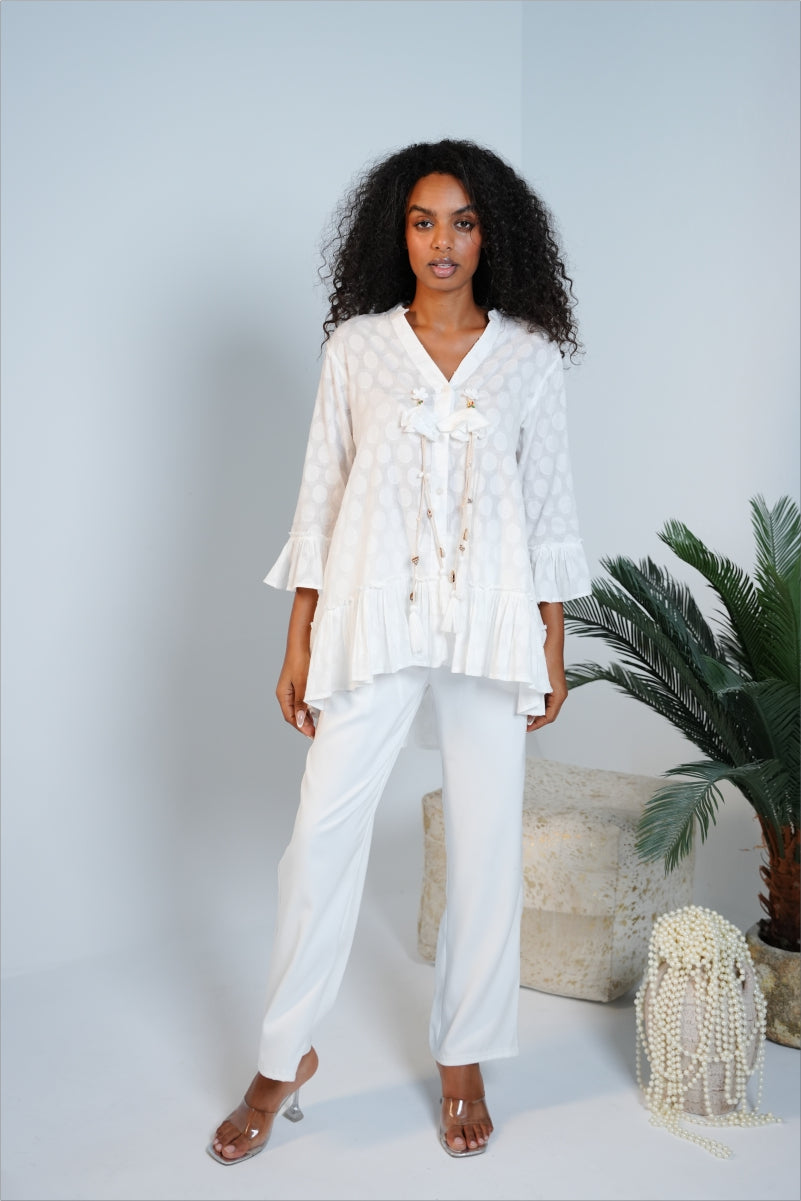 Ivory Seashell Crochet Top