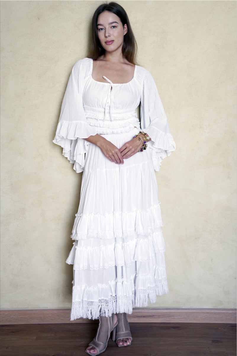 Ivory Whisper Ruffle Co-ord Set