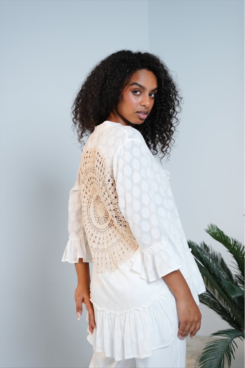 Ivory Seashell Crochet Top - Sjon