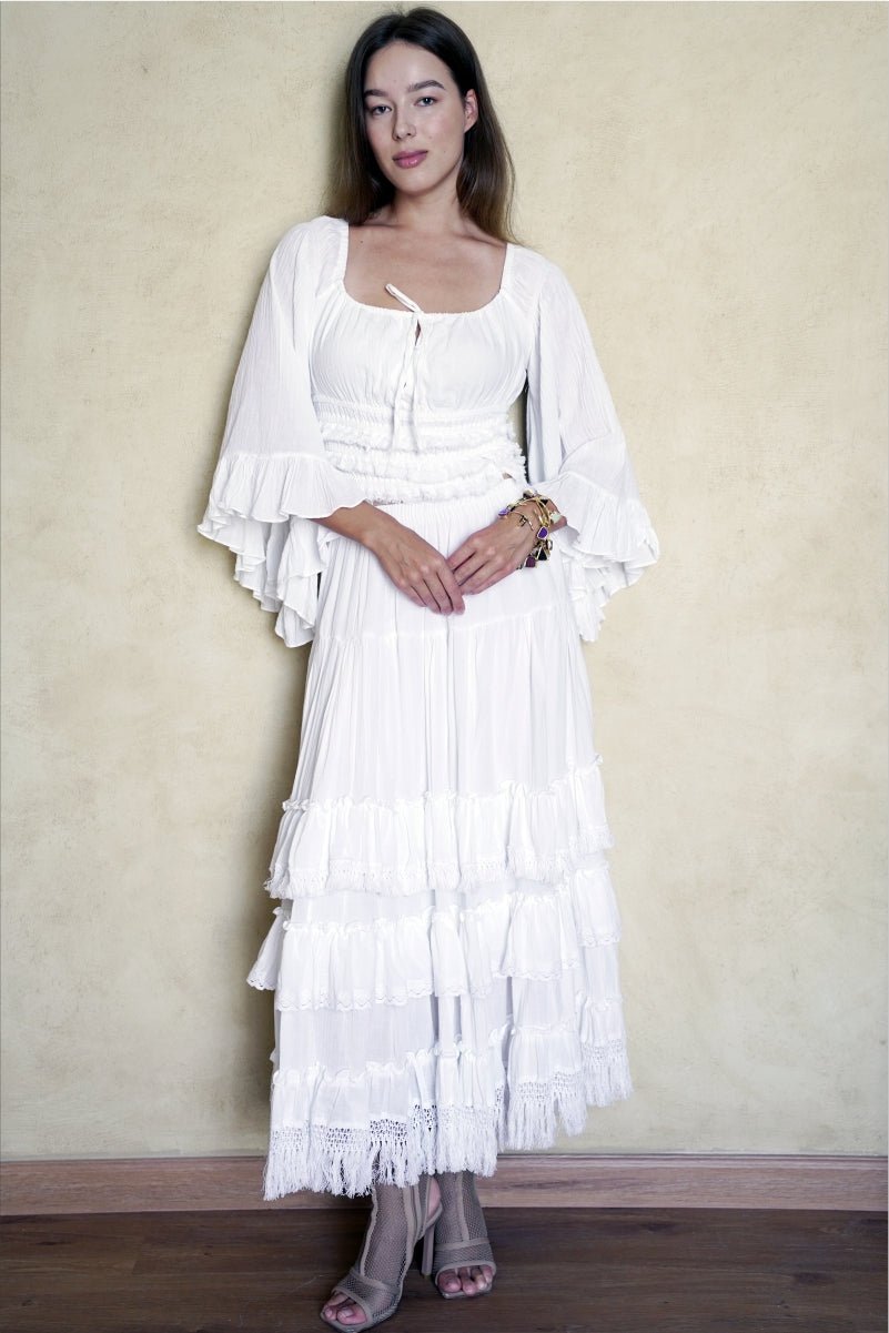 Ivory Whisper Ruffle Co - ord Set - Sjon
