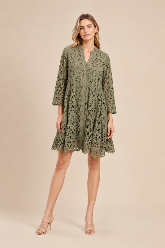 Serene Schiffli Dress