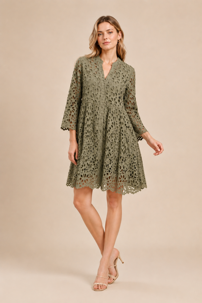 Serene Schiffli Dress