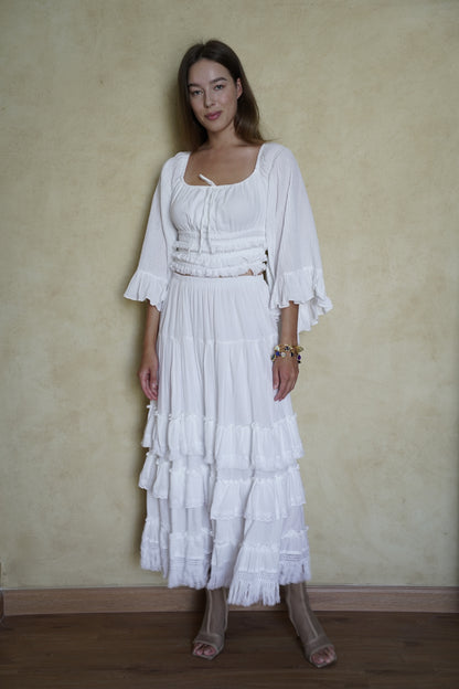 Ivory Whisper Ruffle Co-ord Set