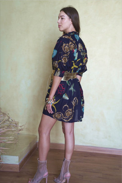 Midnight Ocean Treasures Dress - Belt not included