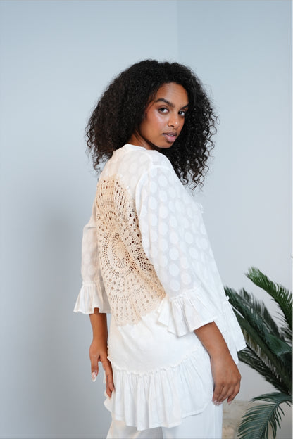 Ivory Seashell Crochet Top