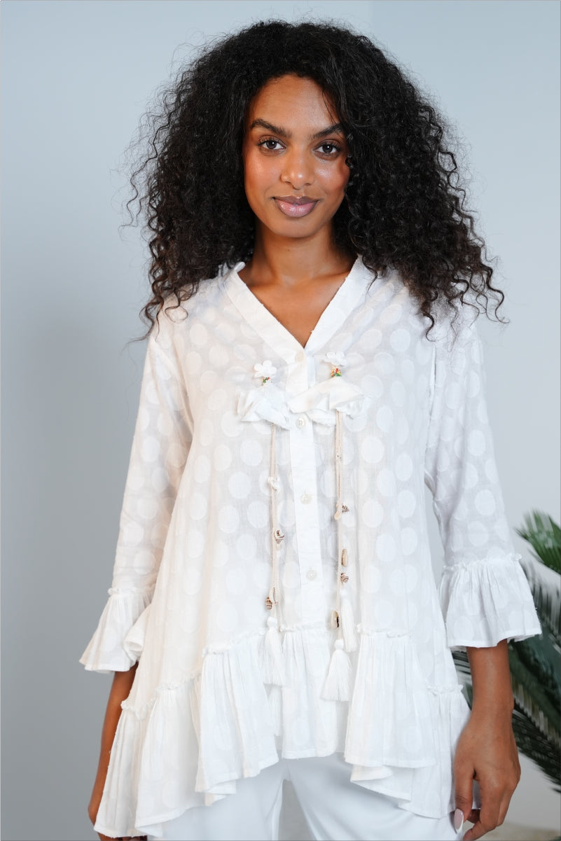 Ivory Seashell Crochet Top