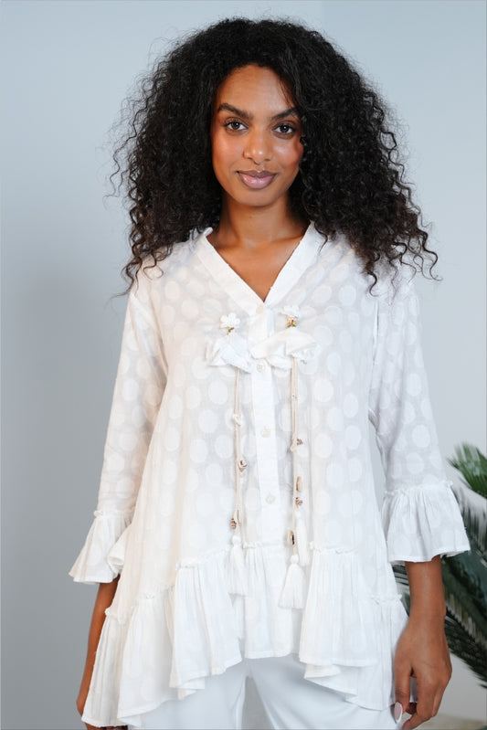 Ivory Seashell Crochet Top