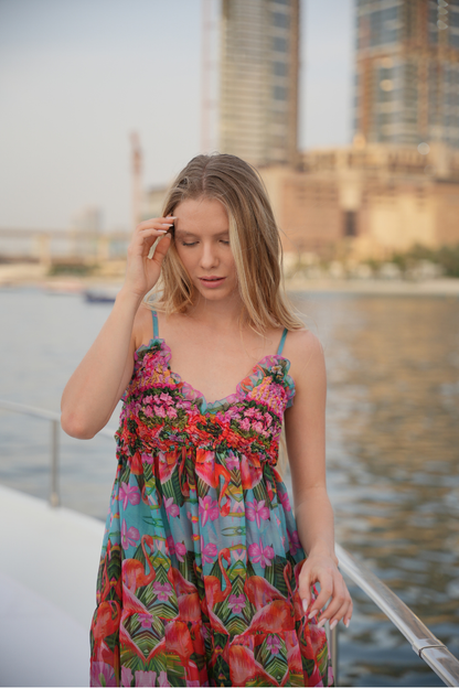 Flamingo Blush Maxi Dress