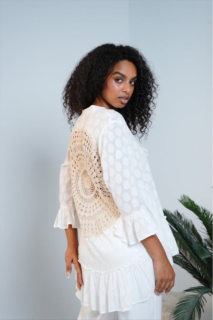 Ivory Seashell Crochet Top - Sjon